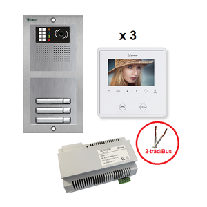 Tilbud - Komplett porttelefon pakke - 3 Videomonitorer