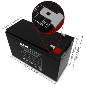 Batteri / Akkumulator -  12V/7.2Ah (151x101x65)